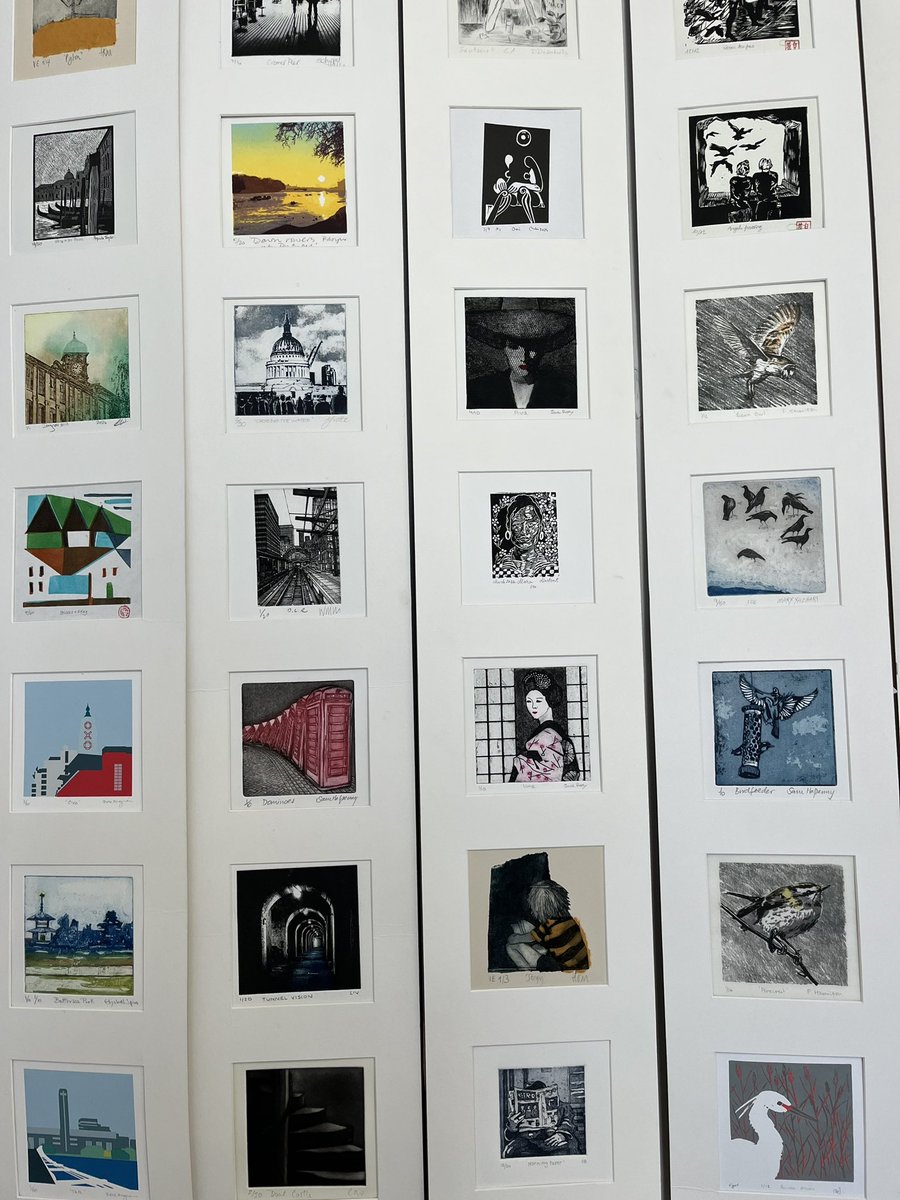 SBPrintmakers's tweet photo. Enjoy the extra hour on this beautiful autumnal day and come to visit the miniprint exhibition in our gallery in @GabrielsWharf on Londonโs south bank. Hundreds of small format original prints at affordable prices.
#printmaking #originalprints #miniprints https://t.co/gb7sbhbkur