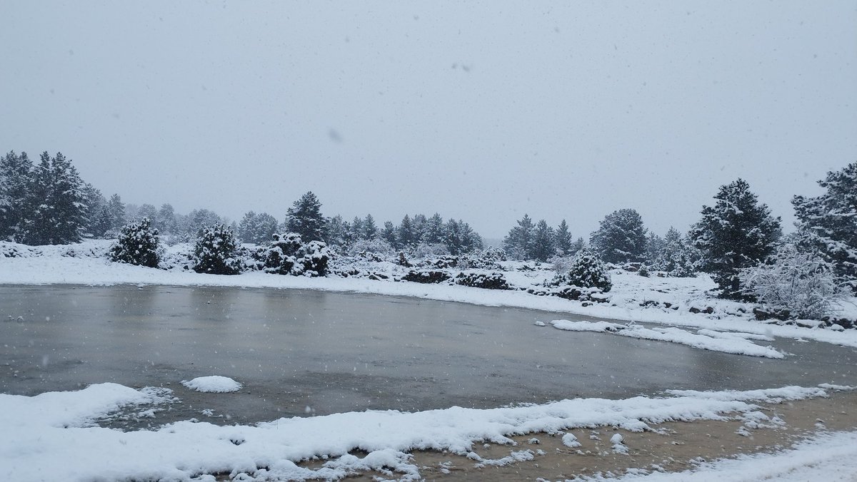 PJ2V's tweet photo. Primeras nieves en #Mosqueruela 
#eltiempo #nieve #snow #gudarjavalambre #aragon #dana #frio #montaña #vidarural #teruel https://t.co/nifVtqZhq2