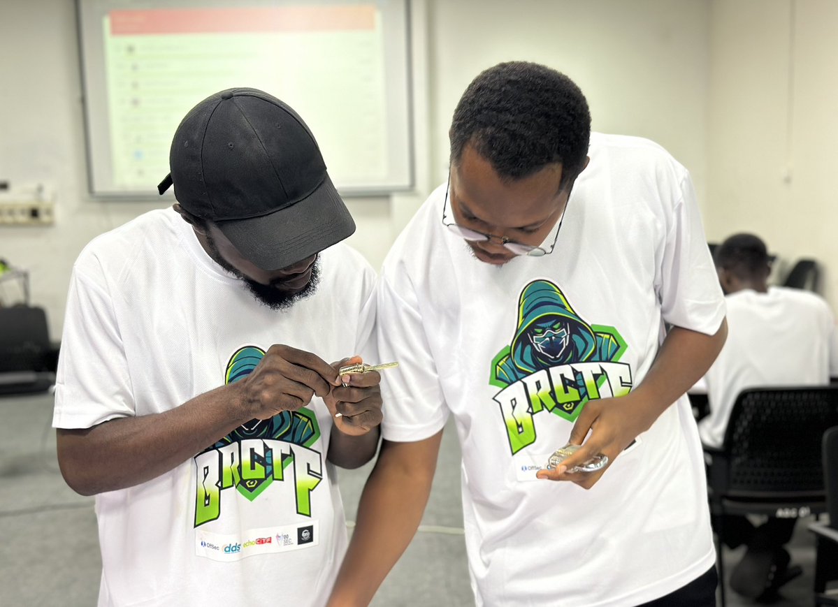 Through the night, our brilliant teams have been battling it out. We introduced a lock-picking challenge at midnight, and teams leapt at the chance to earn an extra 200 points! Stay tuned as we approach the thrilling final stretch!
#brCTF #Finals #CTF #EscapeTheWall #Ghana
