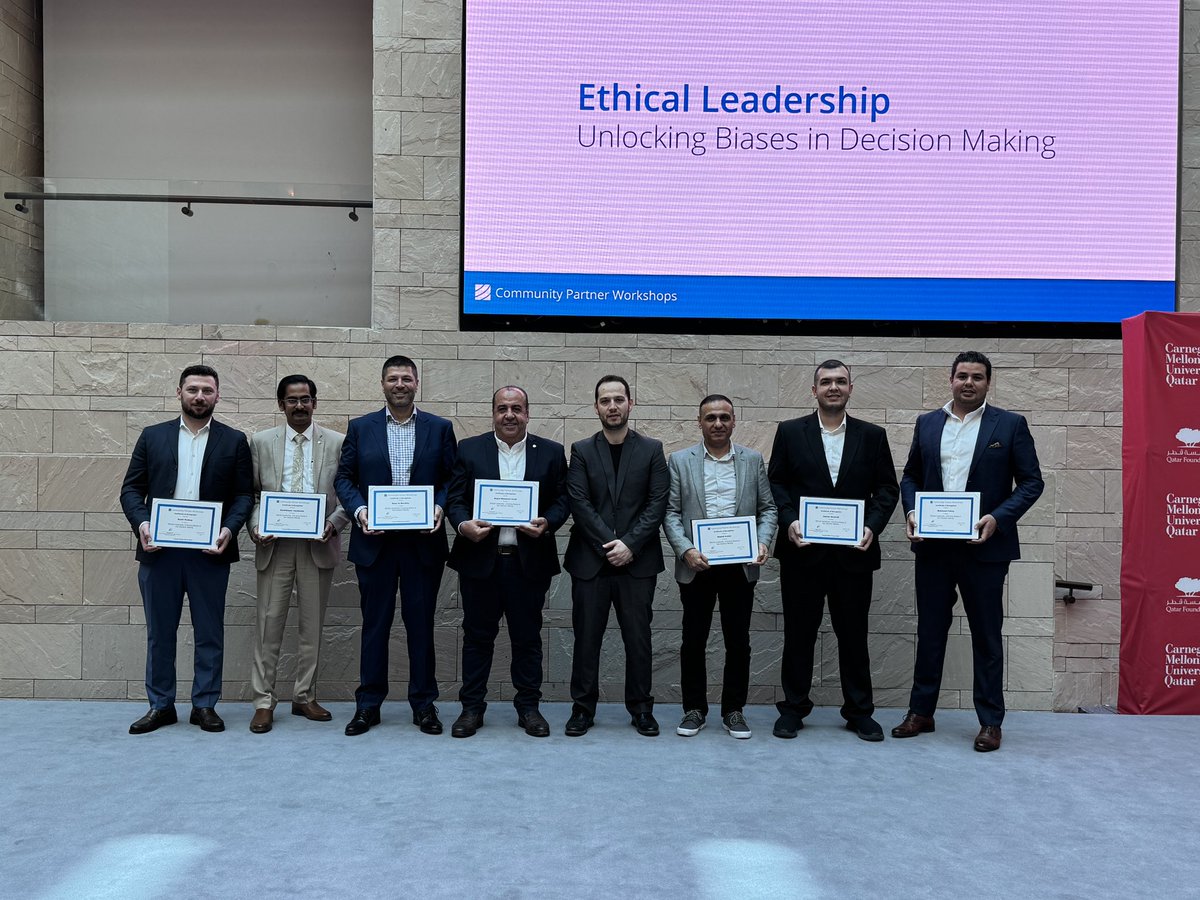 aassadi's tweet photo. Attended an insightful session on Ethical Leadership: Unlocking Biases in Decision Making at @CarnegieMellonQ 

#EthicalLeadership #DecisionMaking
#ProfessionalDevelopment #Leadership
#CarnegieMellonQatar https://t.co/zONWbh2Qij