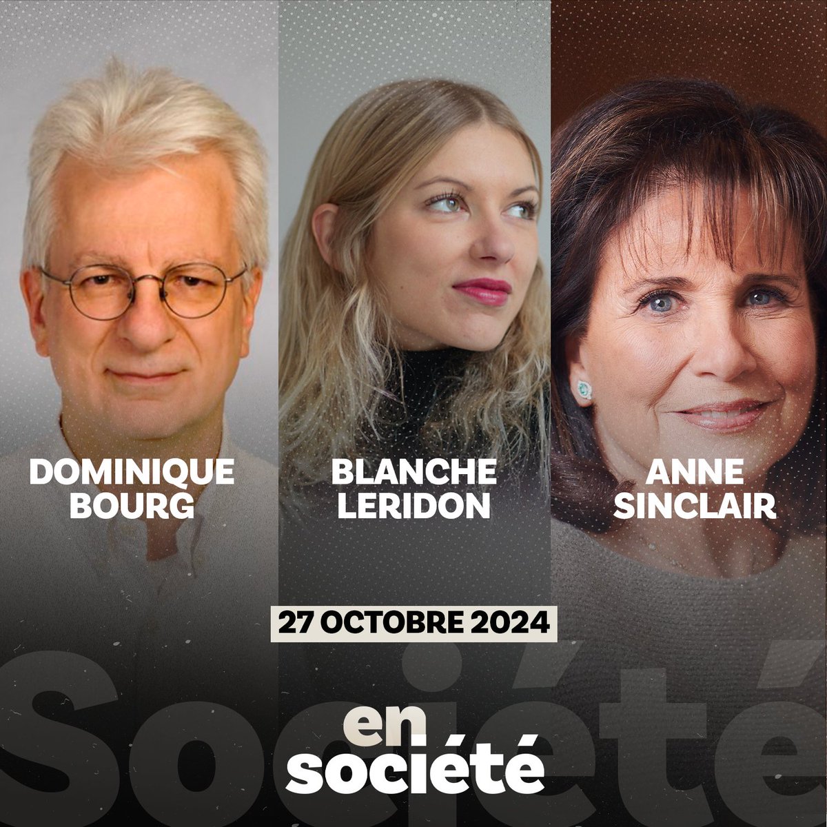 ⏰ À 18h35 sur <a href="/FranceTV/">France tv</a> avec <a href="/EmiliETN/">Emilie Tran Nguyen</a> et @thomassnegaroff dans #Ensociété 

➡️ DONALD TRUMP : LA MENACE FASCISTE  ? 

📌 Dominique Bourg, philosophe 
📌 <a href="/BlancheLeridon/">Blanche Leridon</a>, spécialiste des questions démocratiques <a href="/i_montaigne/">Institut Montaigne</a>
📌<a href="/anne_sinclair/">Anne Sinclair</a>, directrice éditoriale <a href="/LeHuffPost/">Le HuffPost</a>