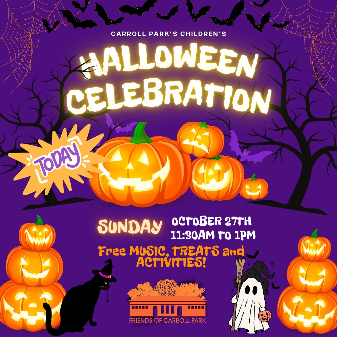 CarrollPark's tweet photo. 🎃 Get ready for some spooktacular fun! ⁠

TODAY!
⁠
Carroll Park's Children's Halloween Celebration on October 27th from 11:30 AM to 1 PM. Bring your little ghosts and goblins!
⁠

#FriendsofCarrollPark #NYCParks #Brooklyn 
#Halloween #HappyHalloween #CarrollParkBrookkyn https://t.co/qdIq6vC5vp