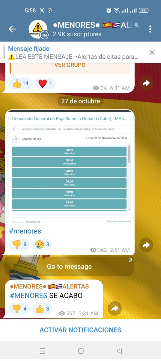 Hoy 27 de octubre el <a href="/ConsEspLaHabana/">ConsEspLaHabana</a> ha vuelto a sacar citas para ley 36 menores y los ciudadanos españoles NO han podido coger citas, solo la MIPYME  de gestores que desde el <a href="/MAECgob/">Ministerio de Asuntos Exteriores, UE y Cooperación</a> de <a href="/jmalbares/">José Manuel Albares</a> TOLERAN, PERMITEN Y AUTORIZAN.
Ya que no hacen nada por revertir el NEGOCIADO