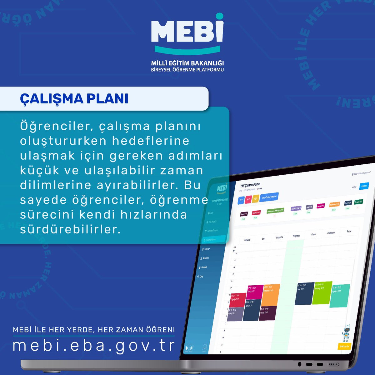 Hedeflerine adım adım ilerle! 🎯 Çalışma planını oluştur, kendi hızında başarıya ulaş!

▶️ mebi.eba.gov.tr

<a href="/tcmeb/">Millî Eğitim Bakanlığı</a> <a href="/meb_ogm/">Ortaöğretim Genel Müdürlüğü</a> #meb #MEBİ #yks #tyt  #ayt #ydt