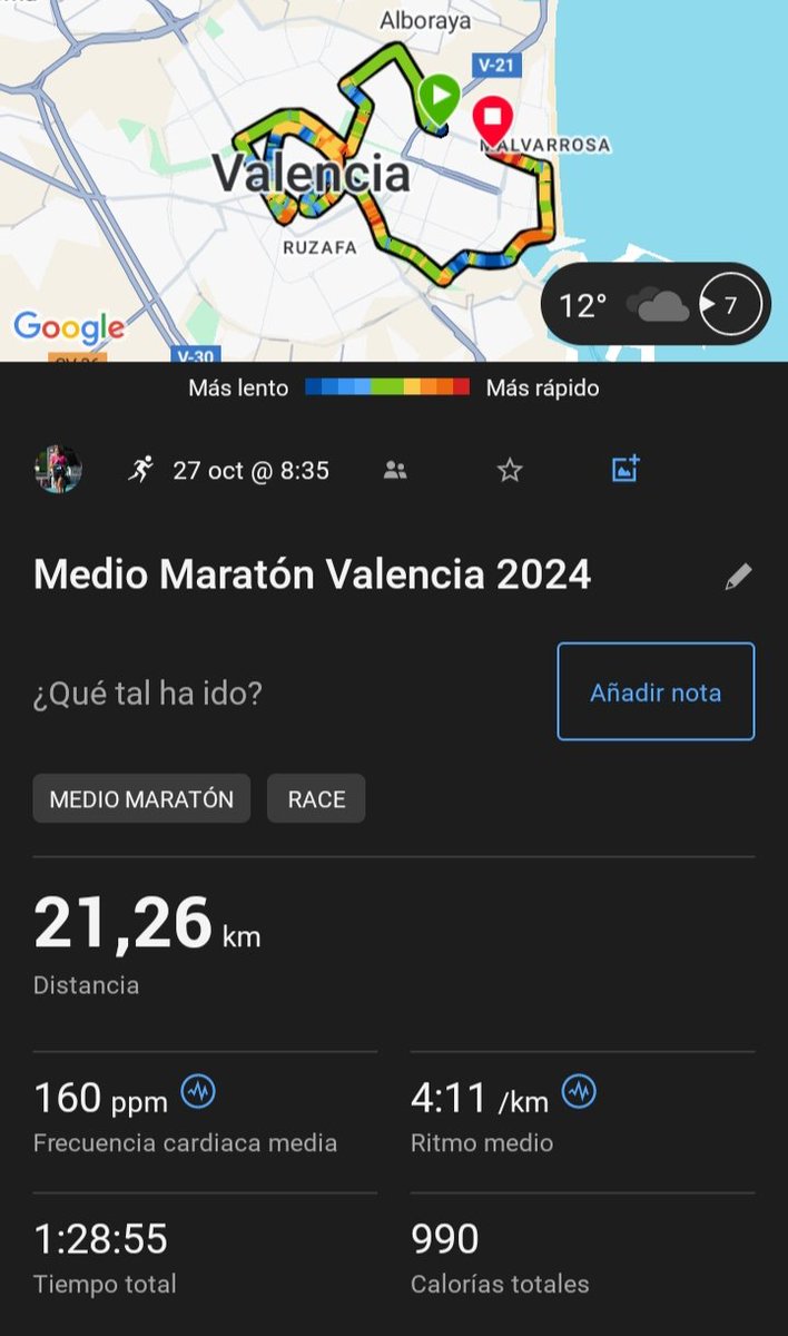 Mariajogilabert's tweet photo. Objetivo conseguido, nueva MMP 1:28:53. 🏅
Una pasada la he disfrutado un montón a pesar de la lluvia, he ido en grupeta con mí club y así da gusto iba super cómoda sin mirar el reloj, en los últimos kilómetros me he adelantado un poco pero todos hemos conseguido el sub 1h30. 💪🏻 https://t.co/fsQwwQnRDz