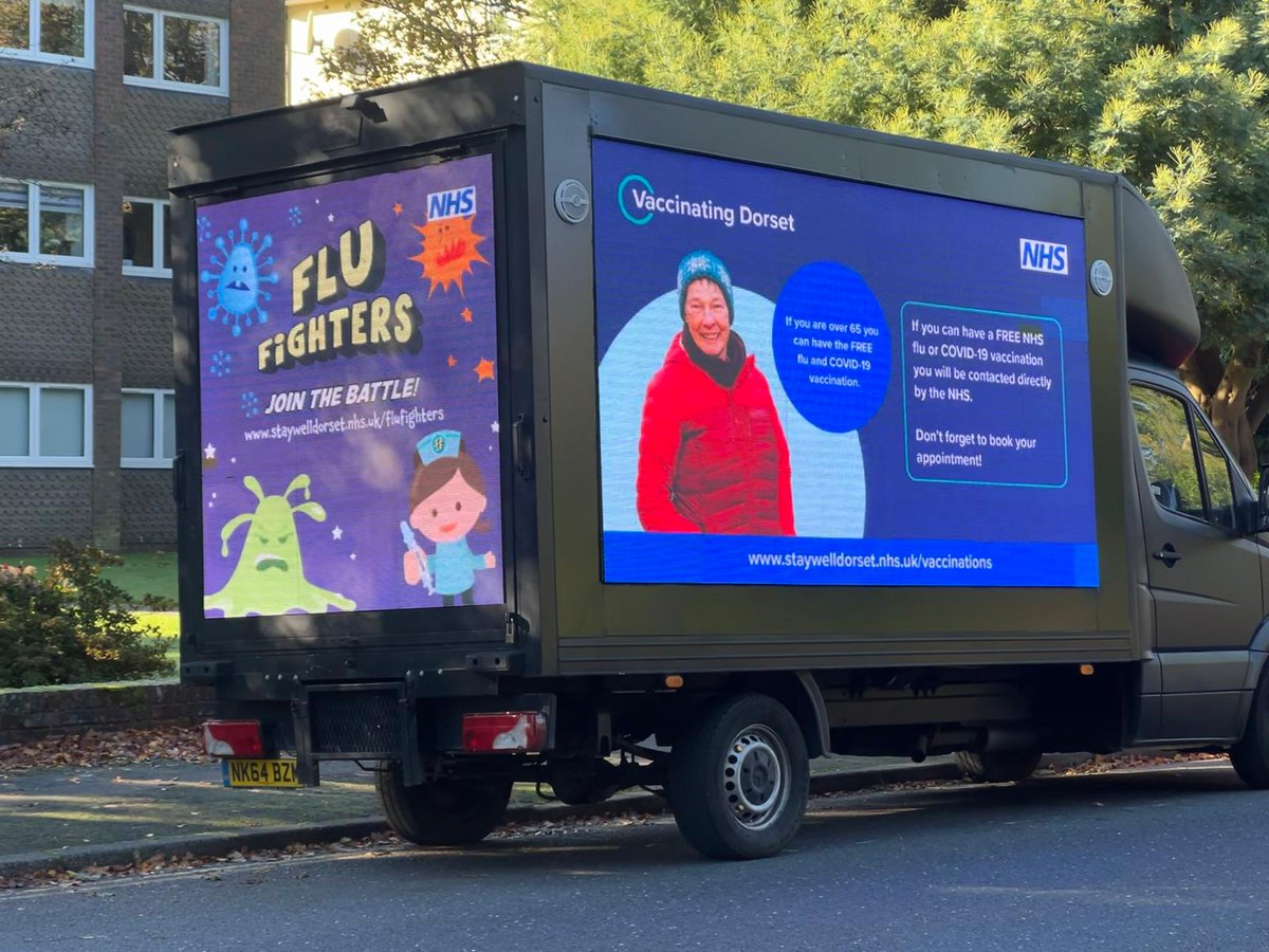 PMA_Outdoor's tweet photo. Our digital advan out for @NHSDorset on Saturday looking great &amp; taking important #healthcare messaging to the public #ooh #DigitalMarketing #impact https://t.co/OsaHIAIFER