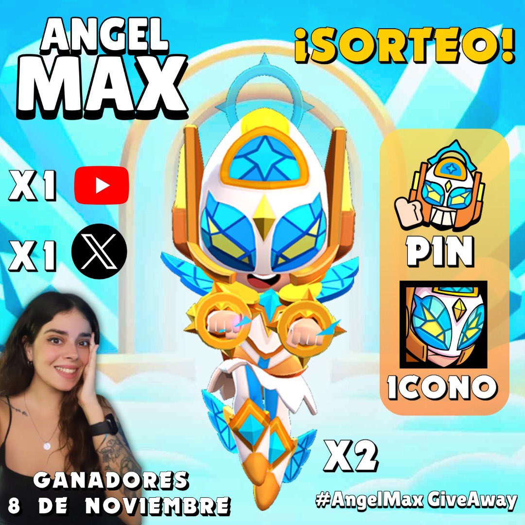 Applemixel_'s tweet image. 🔥Gente ya tenemos SORTEO ACTIVO!🔥

👼Sorteo de x2 MAX ÁNGEL junto a su PIN y ICONO🪽

Una por Twitter y otra en YouTube.

⚫️Follow @Applemixel_ y youtube.com/@applemixel?si…

⚫️Rt 🔁 y ❤️.

⚫️Menciona a 2 amigos en esta publicación.

Ganadores 8 de Noviembre.

Suerte manzanos🍀🍏