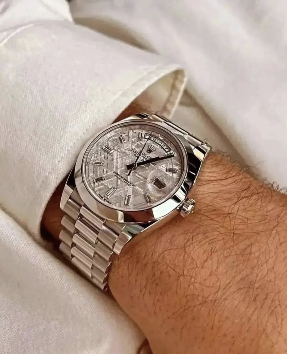 GlobalWatchClub's tweet photo. Rolex Day-Date meteorite dial ☄️ https://t.co/bleEIID9K6