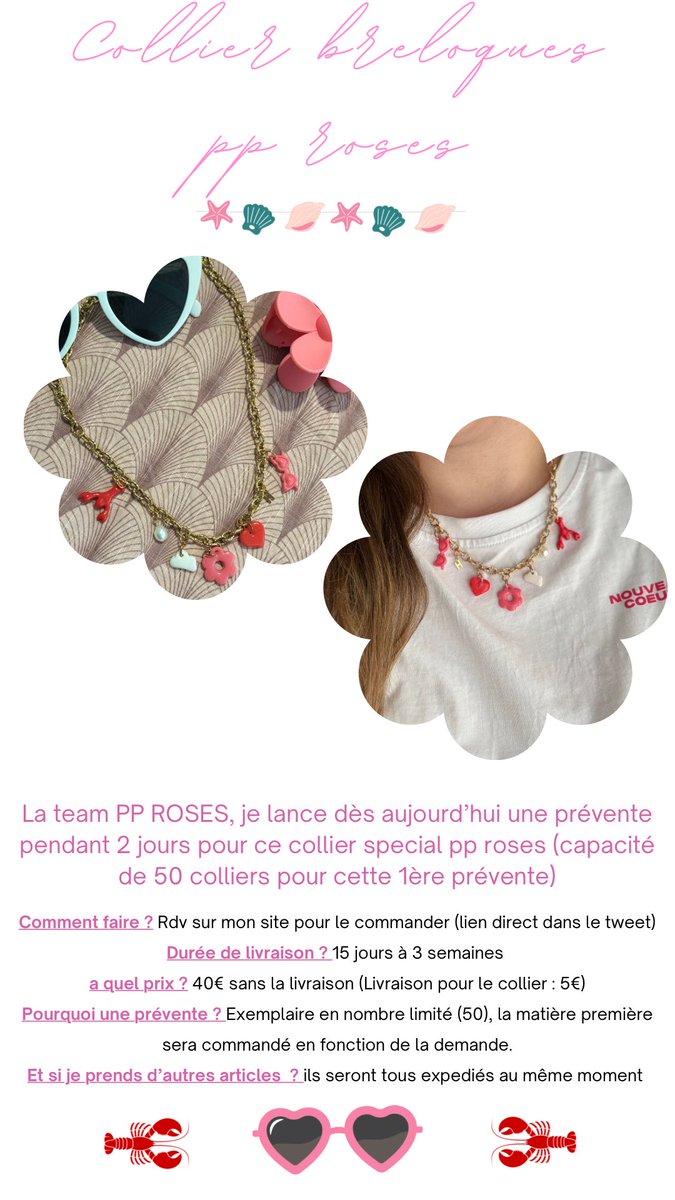 Melissa_D0LI's tweet photo. Je vous partage le projet sur lequel je travaille depuis plusieurs semaines. Un collier spécial PP Roses. La prévente sera terminé lundi à 12h30 (ou avant si les 50 sont partis) 🫶🏼
À retrouver ici : https://t.co/FVwZTPtwvj 🩷
#Helena #HelenaBailly https://t.co/zSsVGLR4oJ