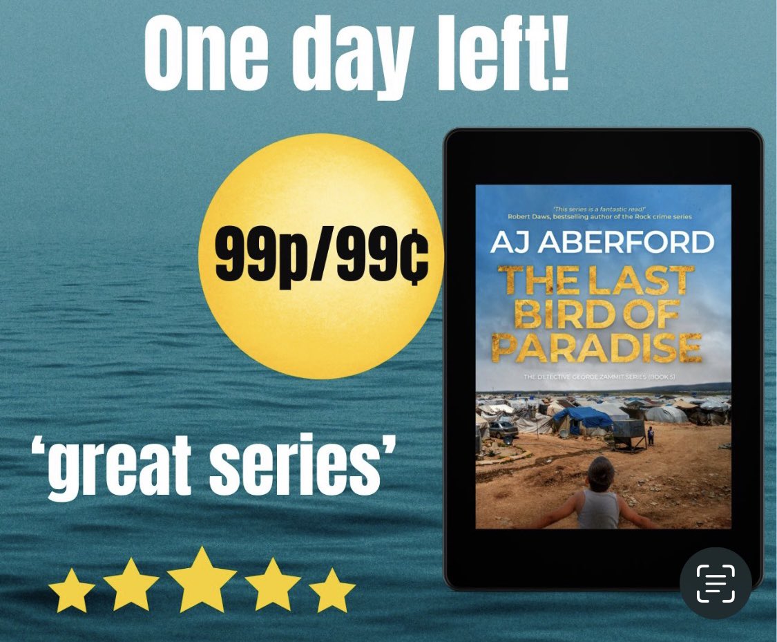 AJAberford's tweet photo. Less than 24 hours to grab yourself this #bargainalert and then only another 24 hours before #inspectorgeorgezammit last outing (book 6) is launched.
https://t.co/NOPTffvdWd
https://t.co/1uHPaXD8TA
Have you met poor, hapless George yet?
#thriller #actionadventure #geopolotics https://t.co/lo15HNw9mx