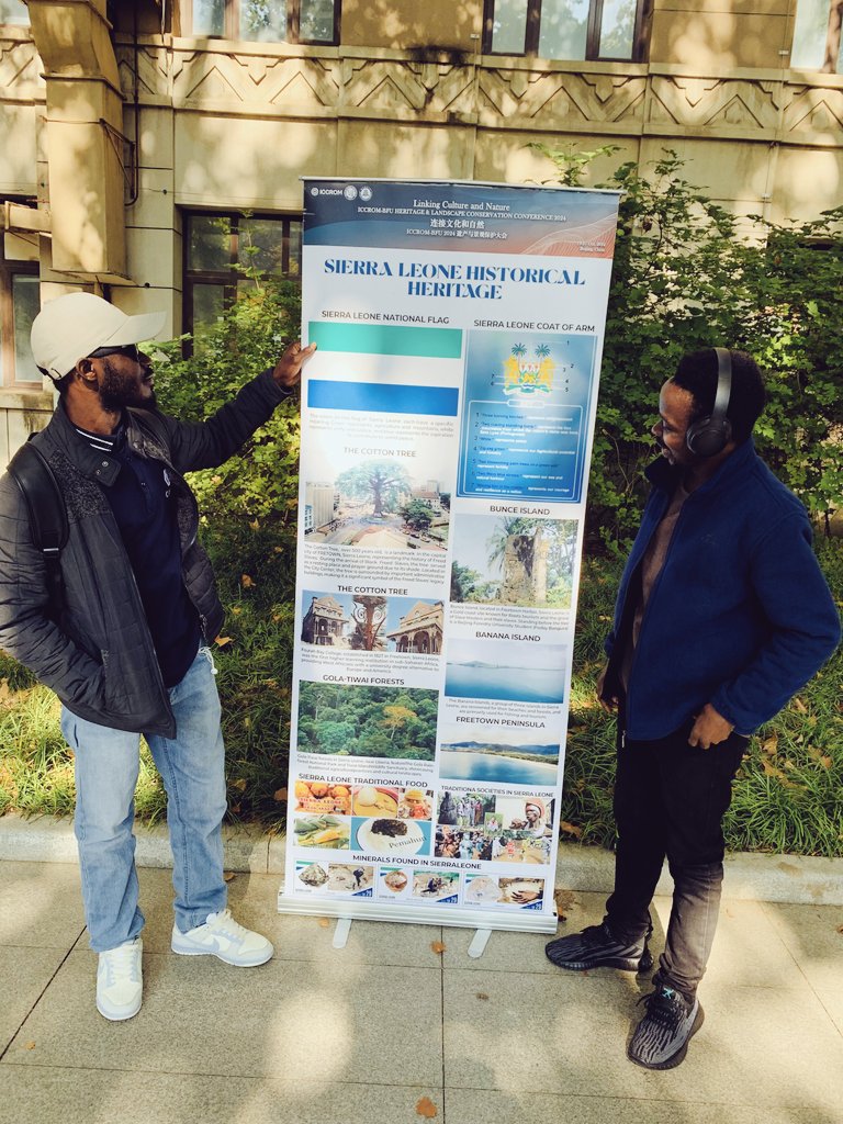 JosephBalamu's tweet photo. 1 week ago on the celebration of World Heritage Day, Sierra Leone 🇸🇱 was well represented here in Beijing Forestry University (China 🇨🇳), showcasing it rich endowments, culture & UNESCO 's approved heritage sites.
#SierraLeoneChina
#CulturalExchange
#MutualRelationship 🇸🇱🇨🇳💯 https://t.co/N6k7gtFUYX
