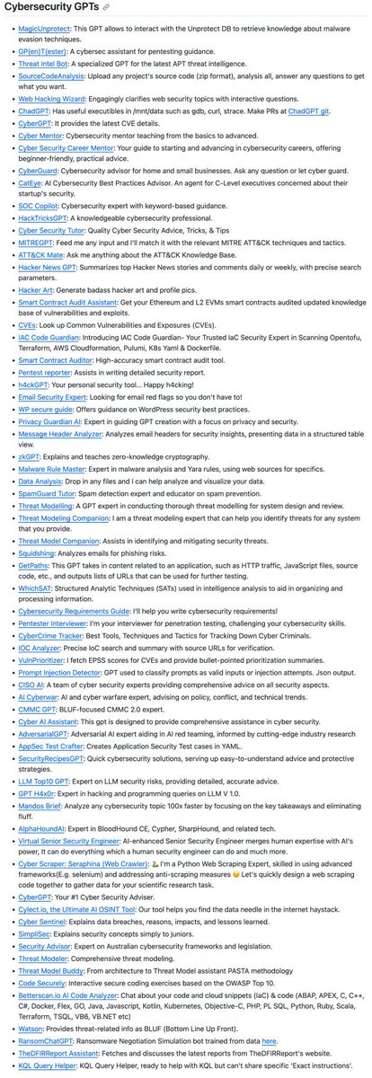 Cybersecurity GPTs