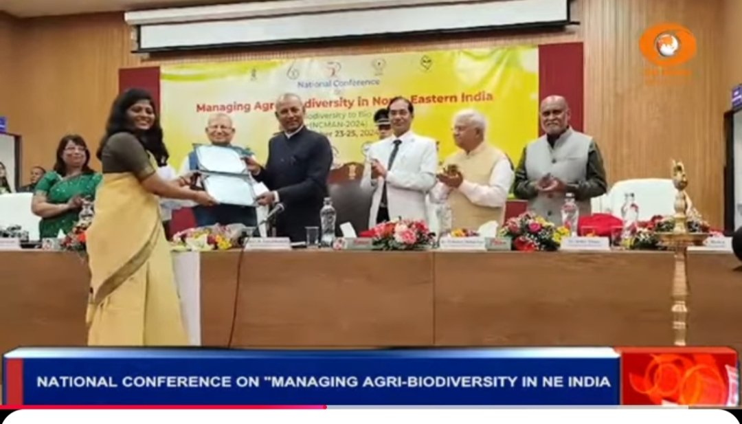 I’m deeply honoured to receive the Dr RS Paroda Young Scientist  Award from <a href="/IJPGR/">Indian Society of Plant Genetic Resources</a> during #NCMAN2024 #Umiam. I’m sincerely grateful for this recognition and the opportunities it brings. Governor of Meghalaya graced the award function <a href="/GovernorMegh/">Governor Meghalaya</a> <a href="/ddnewsshillong/">DD News Meghalaya</a>