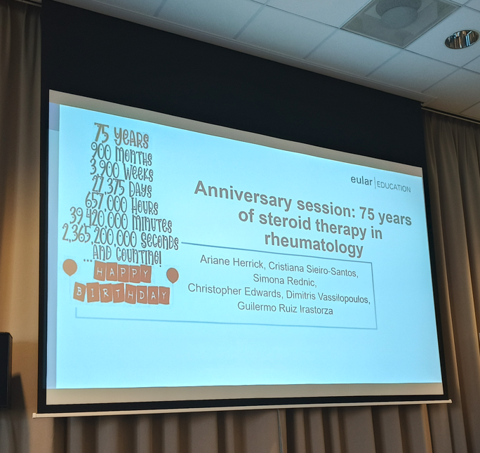 cristianasieiro's tweet photo. 🌍Thrilled to have been a part of the 75 years of steroid treatment discussion at the 4th #EULAR Autumn Course Days 2024 in Amsterdam 🎓
📅Exciting insights from the #LUPHPOS and #LUPPOS surveys, highlighting both physician and patient perspectives on GCs use in #SLE🦋 https://t.co/3NIxLyI5hm
