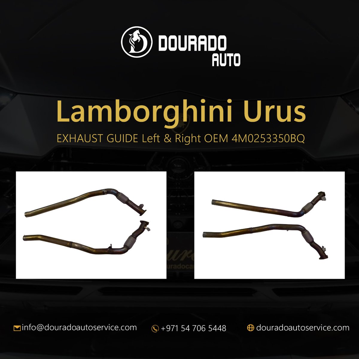 DouradoAuto's tweet photo. 🚕 Experience the thrill of your Lamborghini Urus with OEM left & right exhausts from Dourado Auto Service – unleash the ultimate roar https://t.co/ZOJQUhzprF 📷
#LamborghiniUrus #autoworks #autopart #carparts #autopartsstore #spareparts #uae #bodyparts #dubai #autoworks📷 https://t.co/elxS4jfQos