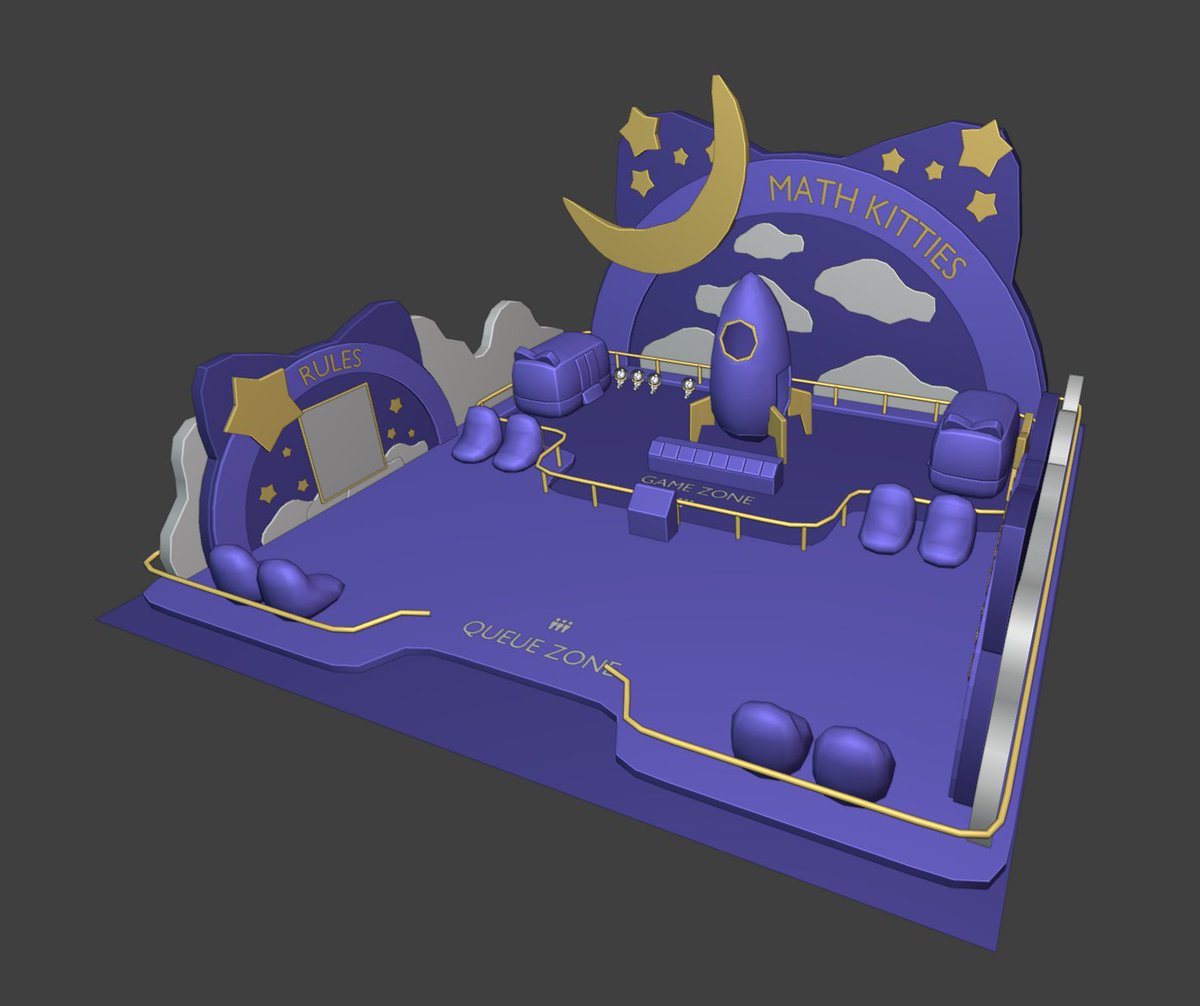 I'm so happy that scenes, that I was modeling all alone, is now alive at decentraland! 

It was curious for me to do cute math kittens and their floating animation,  result is sooo cute... 🥰

Thanks to <a href="/decentraland/">Decentraland</a> <a href="/martinshibuya/">Shibu</a> and all developers!

Final and Draft 🤭