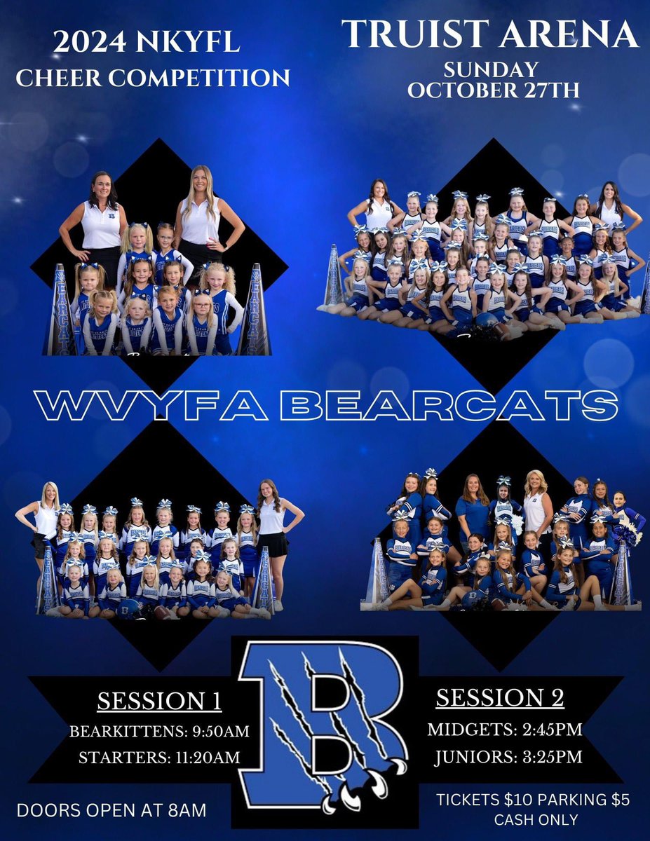 TODAY is the day as almost every Walton-Verona cheer team begins their competition season. Although we may be in different states, we know the Cheer Cat Family energy is going to be felt at every venue 💙🐾 Let’s show your hearts today ladies!!! 💙🤍🖤