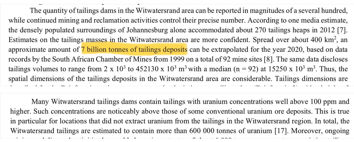 kevwarrington's tweet photo. Weekend Research:
Only an estimated 7 billion tonnes of tailings in the region containing more than 600,000 tonnes of uranium.
#NEO #Uranium #Gold #SouthAfrica #Beisa https://t.co/5g8ba90N3q