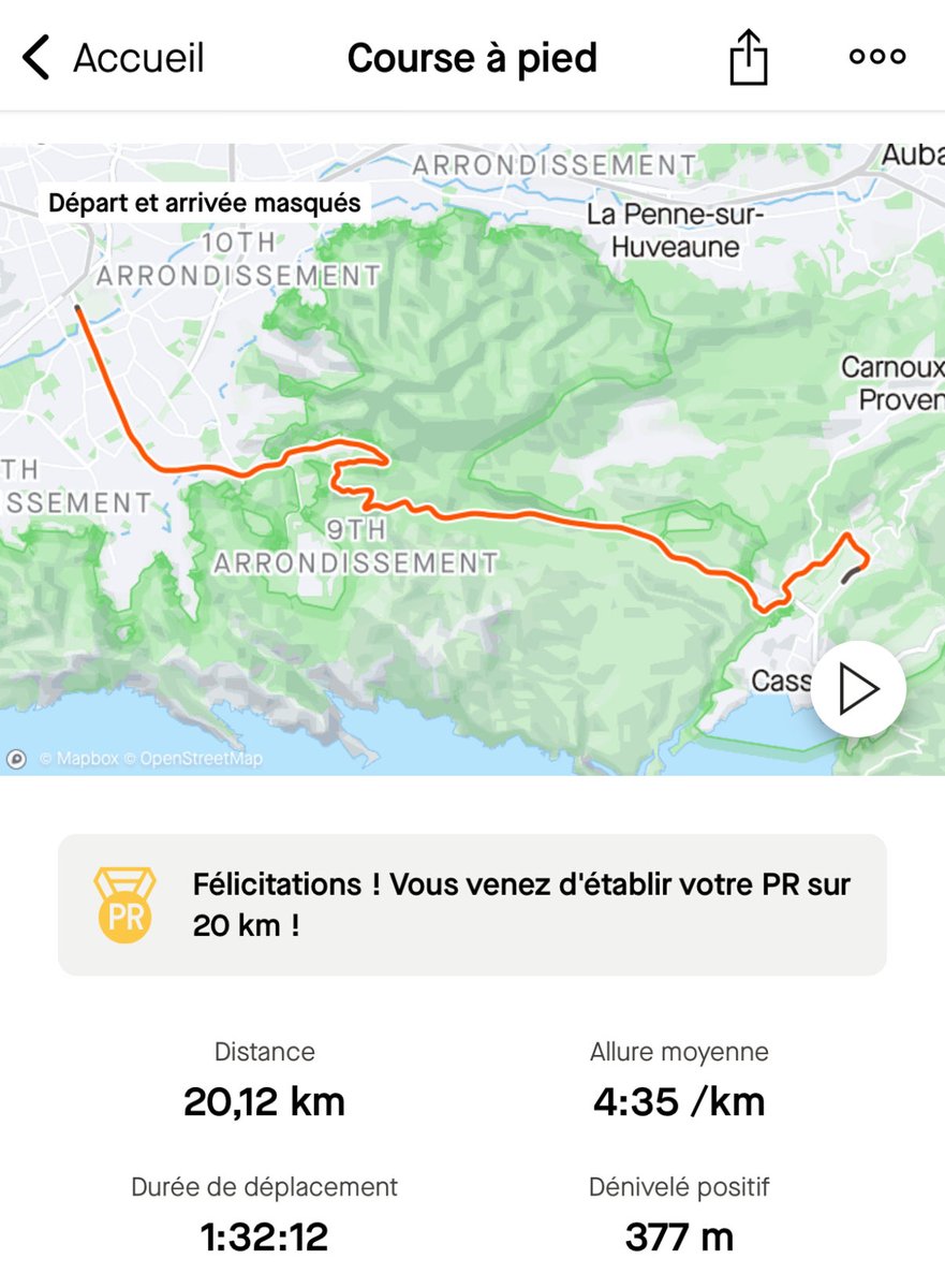 srobertaix's tweet image. #JobDone
Suis (très) content, le vent pleine face a bien gêné par moment en plus ! C’est un 20km, mais d’expérience, avec le gros déniv c’est le même temps que sur un semi. @relax_your_soul, t’as la bise des Terrasses.