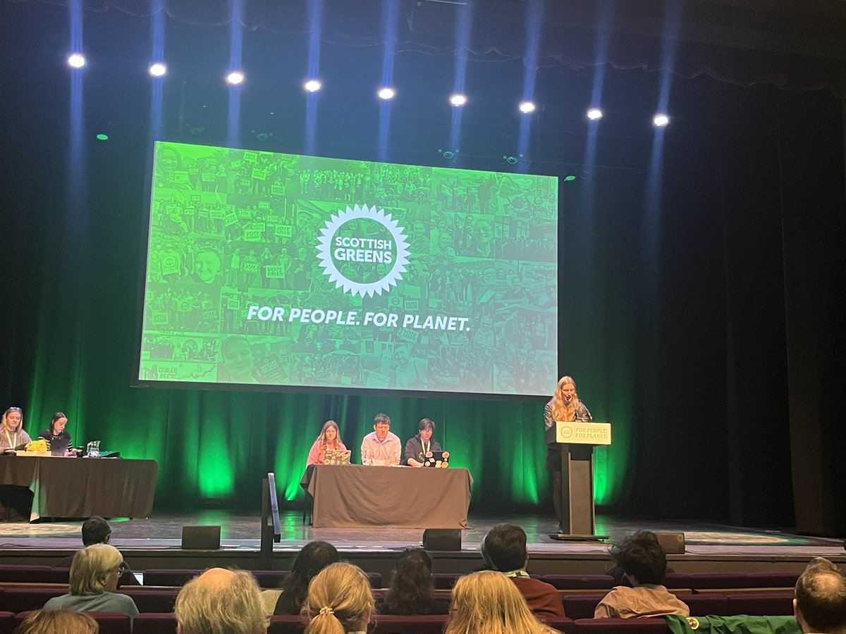 NiallChristie1's tweet photo. Massive well done to @elliebgomersall and @_AnthonyCarroll. 

An amendment from grassroots members and councillors means Scottish Greens MSPs will not support an SNP budget with cuts to local authorities. 

Fantastic work 👏💚 #SGPconf https://t.co/S9PD0224Tk