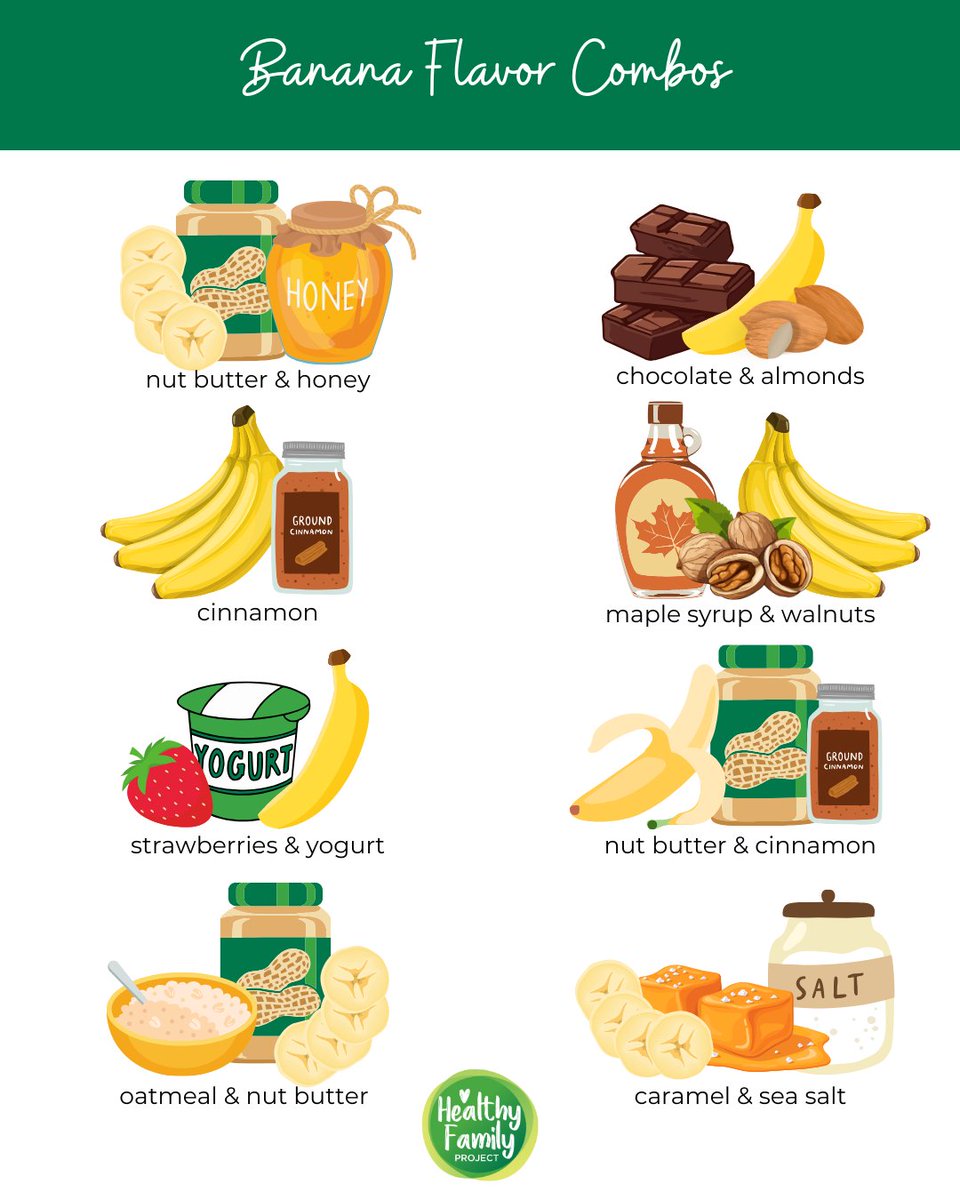 Healthyfamprj's tweet photo. Bananas are the ultimate flavor chameleons! From classic combos to creative pairings, there's so much you can do with this versatile fruit. Enjoy them with peanut butter, cinnamon, chocolate, strawberries and more! Which will you try first? 🍌 https://t.co/T4EJDfo12Q