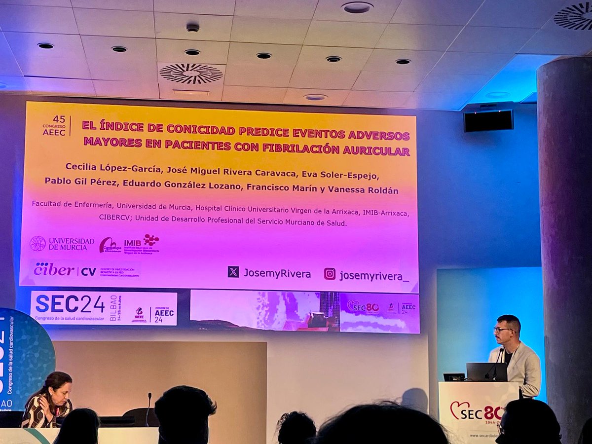 Relación entre dieta, Microbiota y Aterosclerosis: Un enfoque en Pacientes con SCA de <a href="/raquellgalvez_/">Raquel</a> y Contaminación e infarto, y antropometría y FA de <a href="/JosemyRivera/">José Miguel Rivera</a> entre las aportaciones de <a href="/gtcv_ffis_imib/">Inv. Clin. en Trombosis CV y Cardiopatía Isquémica</a> al #SEC24