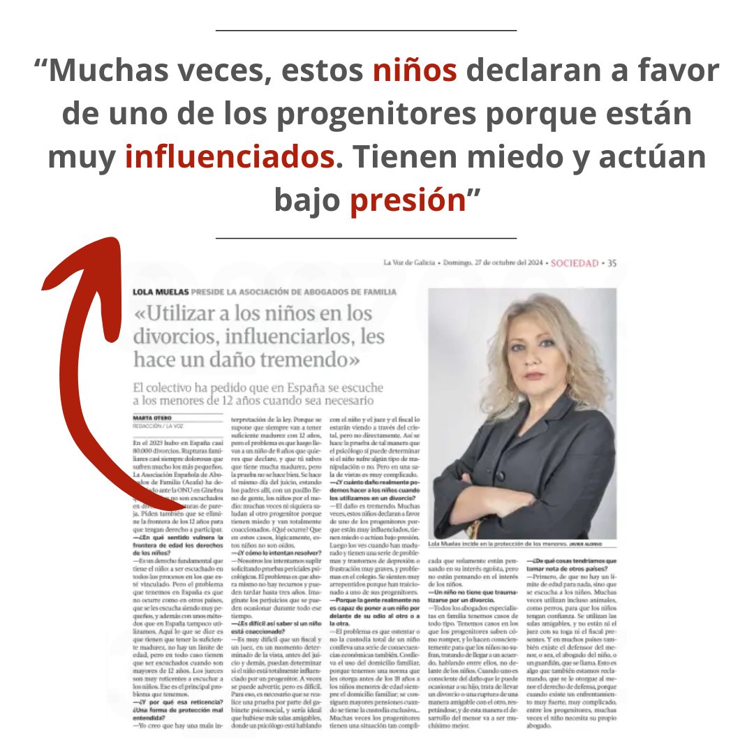 🔺Hoy, la abogacía de Familia, en <a href="/lavozdegalicia/">La Voz de Galicia</a>. Entrevista a la presidenta de la AEAFA, <a href="/lopezmuelasv/">Lola López-Muelas</a> 👇lavozdegalicia.es/noticia/socied…