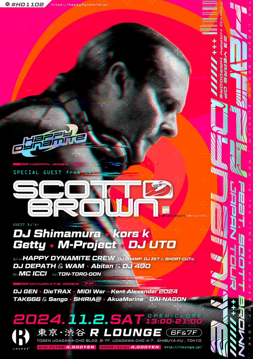 dj490's tweet photo. 【来週土曜はっ】
HAPPY DYNAMITE feat. Scott Brown JAPAN TOUR #HD1102
11/2(sat.) 13:00-21:00
at 渋谷 R-Lounge

Scott Brownが10年ぶりの来日！！
楽しみ過ぎて言葉浮かんでこない！！取り敢えず遊びに来たほうがいいよ！！！ https://t.co/E9EZo22J9F