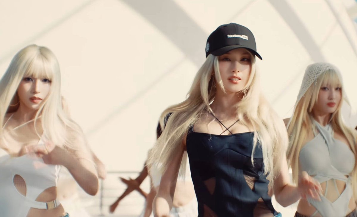 TWICE MISAMO debuts blonde hair in a new clip.