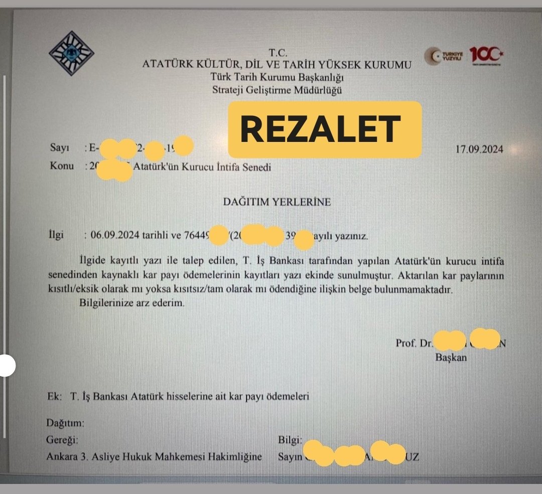 reis_baskan42's tweet photo. REZALET...
Bu güne kadar İŞ BANKASI hiç denetlenmemiş.
TORPİL büyük olmalı.
Atatürk'ün mirasına "" topluca çökmüşler"" anlamı taşır.
Sayıştay ; Ben hiç denetlemedim diyor.
TBMM artık görevini yapmalı değil mi...!
PEKİ bu 32 - 33 senelik MİRAS hakkı kimin cebine girdi....!? https://t.co/tkkNO63fem