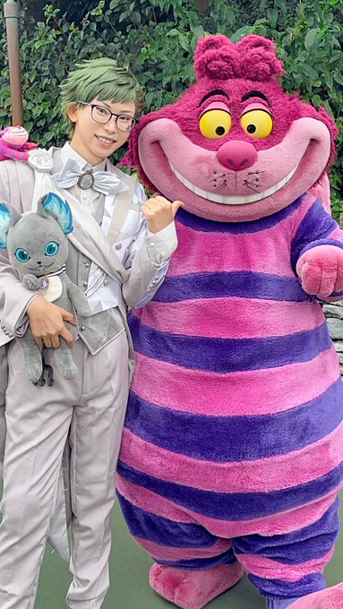 仮装/twst/ツイステプラチナジャケットでチェシャグリする夢叶いました グルーヴィーイラスト風ツーショ撮れて大満足#Dハロ仮装#Dハロ仮装2024 