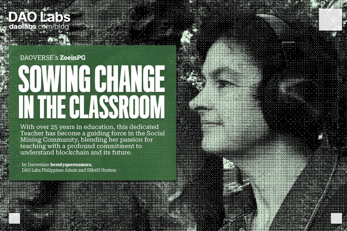 TheDAOLabs's tweet photo. 👩‍🏫As a dedicated educator and inspiring figure, she combines her enthusiasm for teaching with a strong commitment to blockchain and #SocialMining. 

🚀Her journey reveals new avenues for learning, teaching, and connecting, reshaping our understanding of community and the digital economy.

💁🏼‍♀️ Check out @GuvenerZoe’s inspiring story in our latest blog post!

🔗 Read More: https://t.co/AQ2qjpvn9u