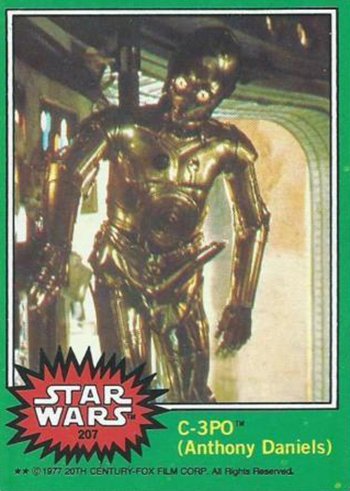 BumbleLilo's tweet photo. @Alpa7Chino Te veo muy C3PO topps 1977 goldenrod error card también https://t.co/z76rp4YkzW
