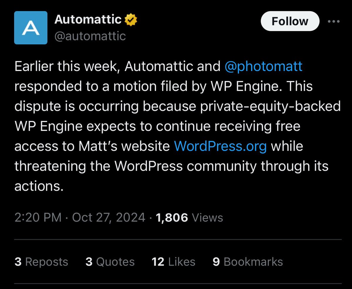 kellie's tweet photo. Is this the same website from the 2022 State of the Word address? You know where he literally said as much? Asking for friends. Lots of friends.
#wpdrama #WordpressDRAMA #wordpressWARS #mattmullenweg https://t.co/eVuUKHA15s