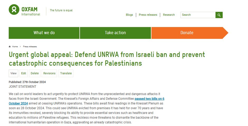Defend <a href="/UNRWA/">UNRWA</a> from the Israeli ban and prevent catastrophic consequences for Palestinians, says over 50 organisations, including Oxfam.

Read full statement 👉 oxfam.org/en/press-relea…