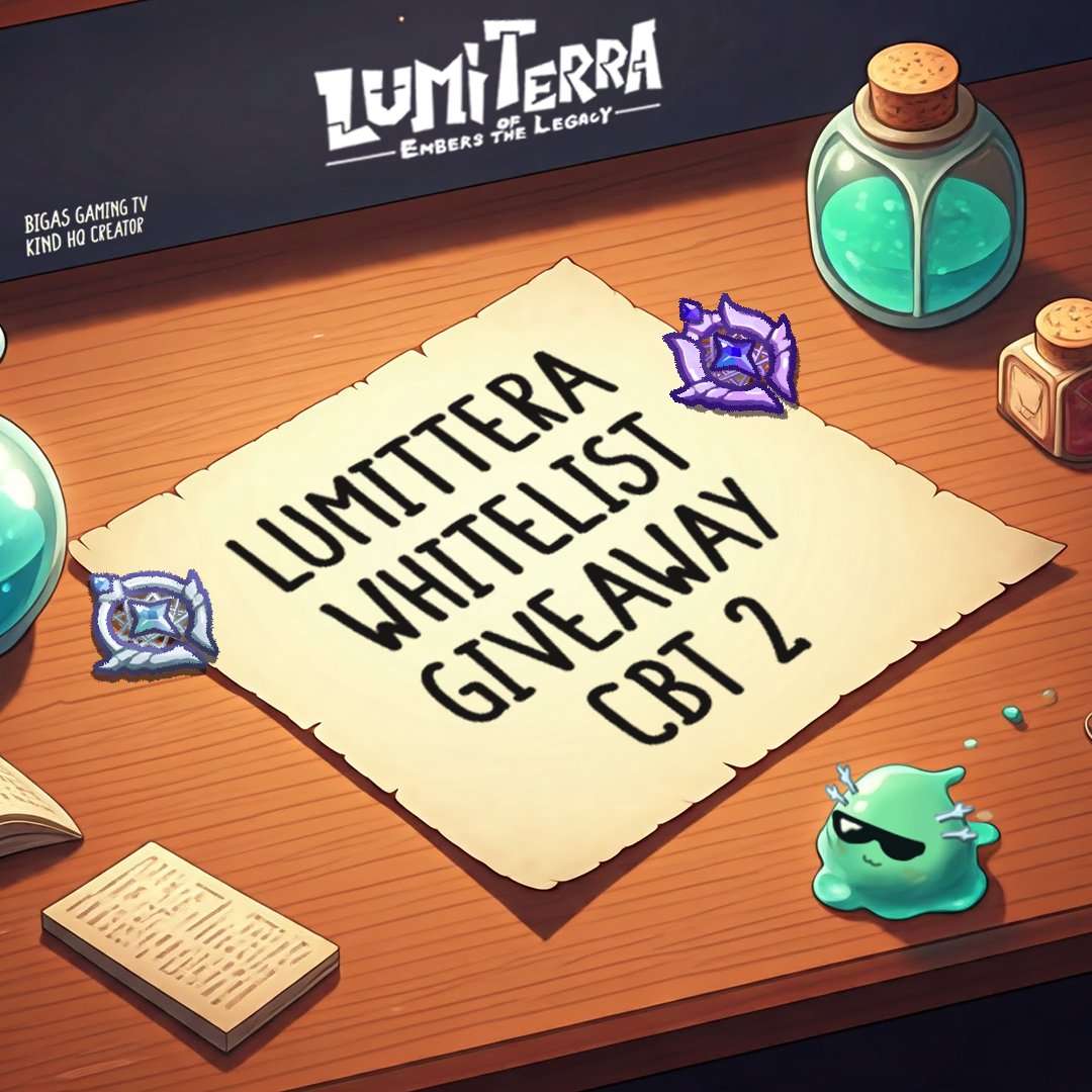 BigasGamingTV's tweet photo. 5 SPOTS OF LUMITERRA CBT #2 WL GIVEAWAY FROM @LadyCherieAnn CG Guild.

Rules:
✅Follow @BigasGamingTV, and @LumiterraGame
✅Hold at least one Lumi Fragment NFT: https://t.co/cv3eM0RZjx
✅Join the CG Discord for more updates: https://t.co/JNTqjBidkn

Raffle in 48 hours⏰ https://t.co/6mxJMTgkkX