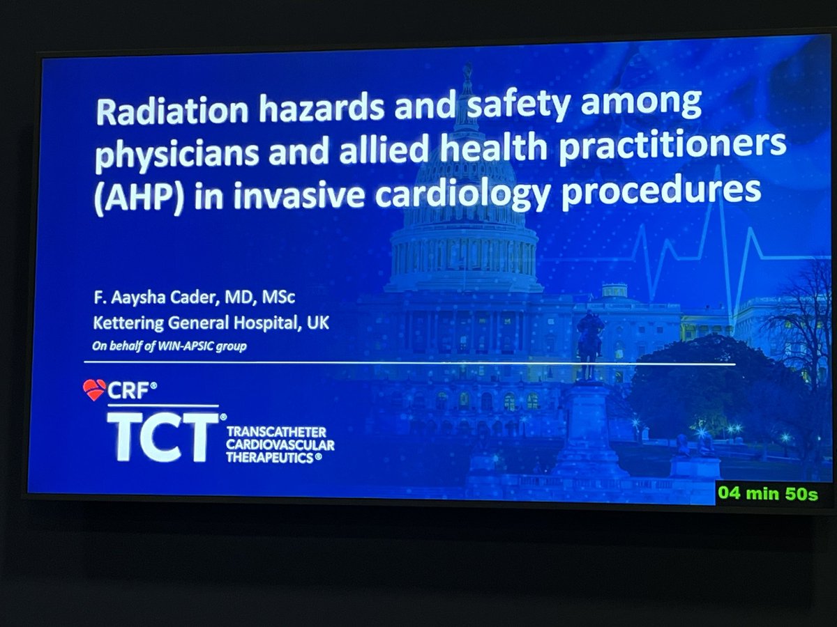 APSIC6's tweet photo. @aayshacader presents the Radiation hazards and safety among physicians and allied health practitioners (AHP) in invasive cardiology procedures on behalf of @#WIN_APSIC @TCTConference @crfheart #TCT2024 https://t.co/wb0TlkmHi0