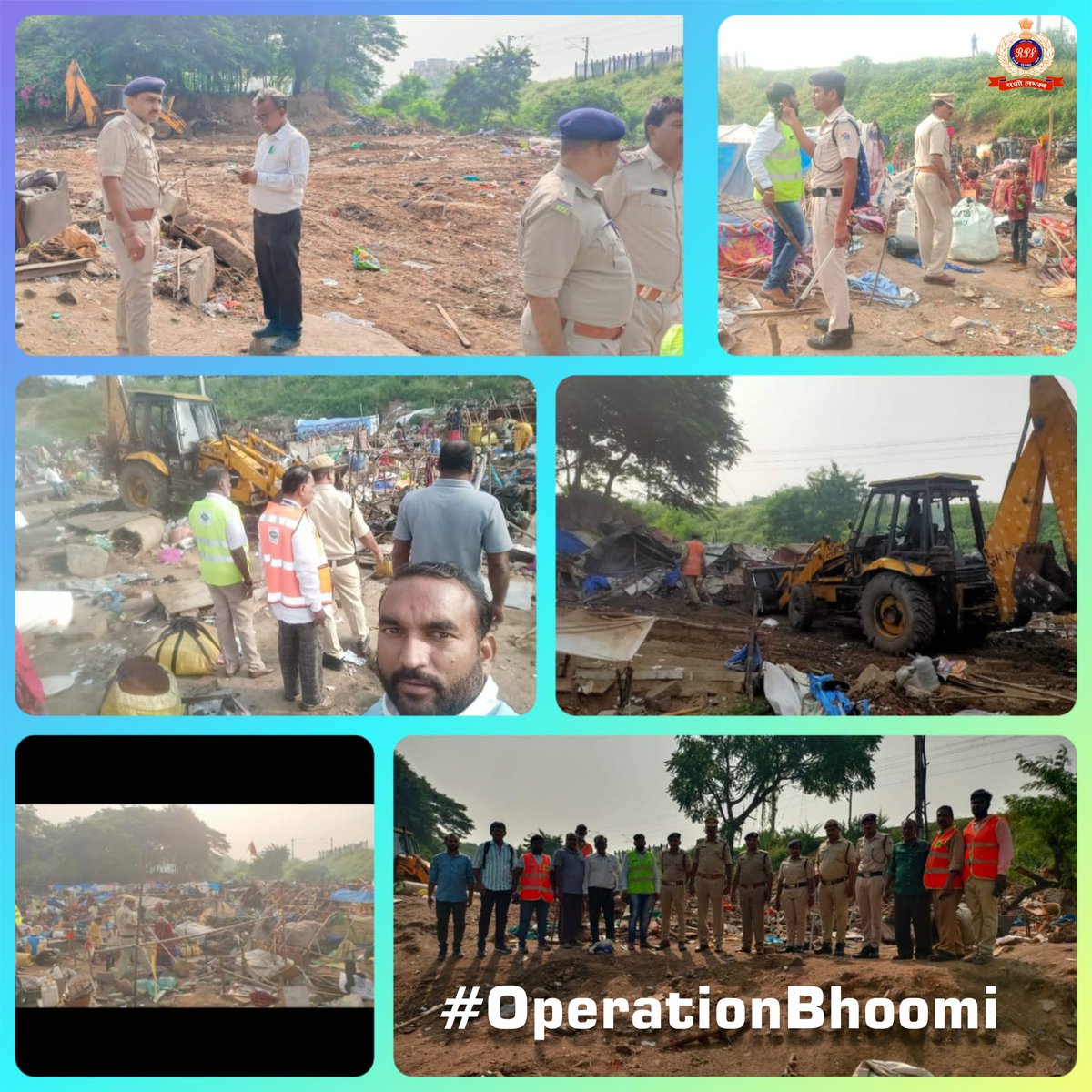 rpf_scr1's tweet photo. Under #OperationBhoomi, #RPF #Secunderabad, in collaboration with Engg. Dept., conducted an evacuation operation at Alugadda Bhavi, Secunderabad station area. This resulted removal of 80 illegal encroachments, ensuring the preservation &amp; safety of railway land. @RPF_INDIA https://t.co/9ELETzN4pO
