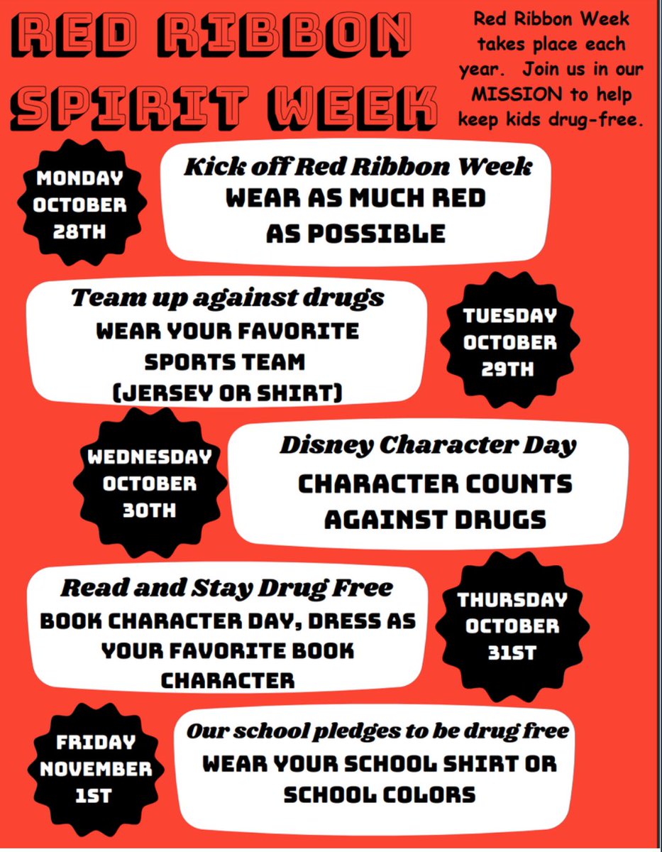 It’s Red Ribbon Week! ❤️ #RedRibbonWeek #drugfreeschool