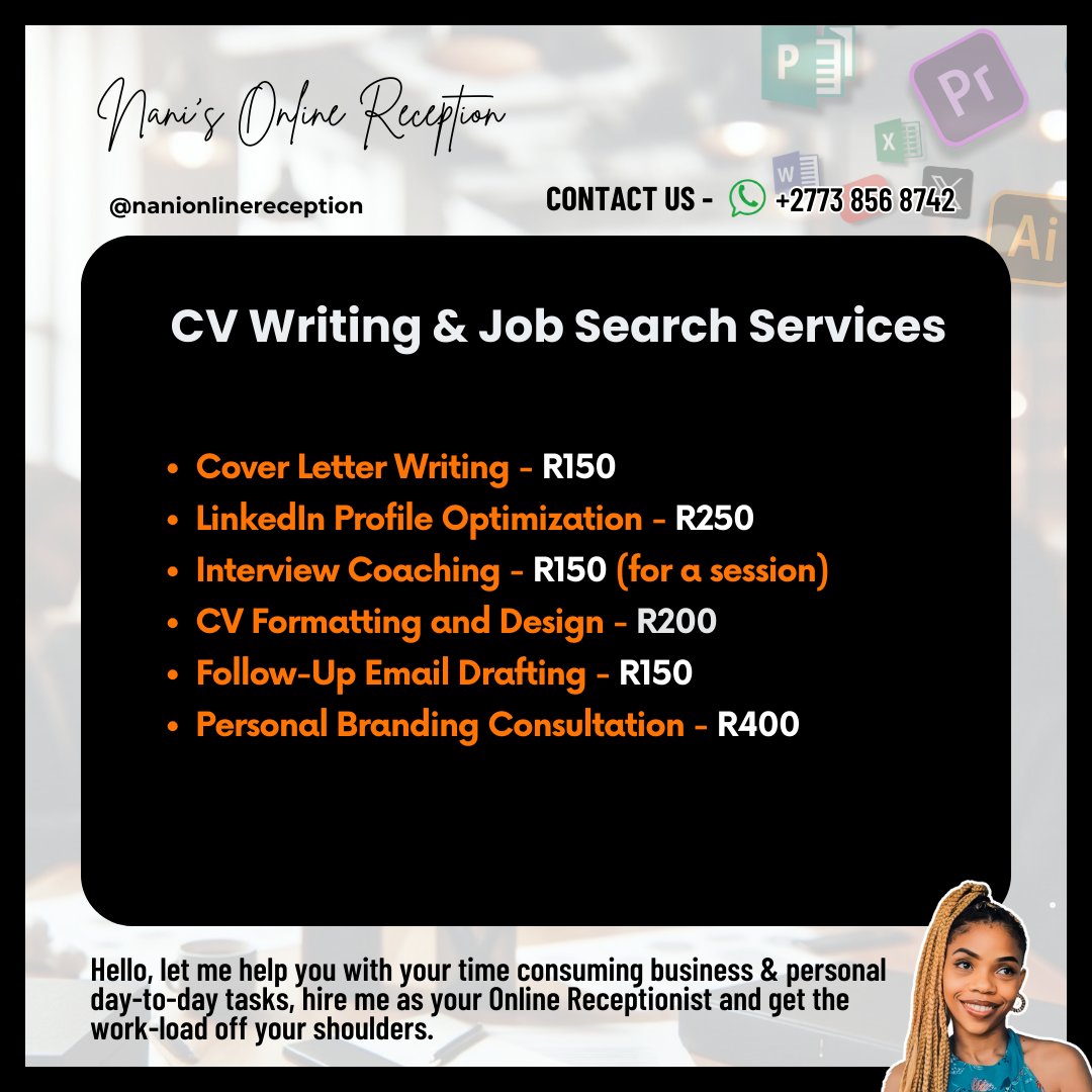 nanivirtual's tweet photo. CV Writing and Job Search Services!👇

Da les deputy president zumasm lesego V class sizwe #MFest2024 https://t.co/Yq4eOS1zq1