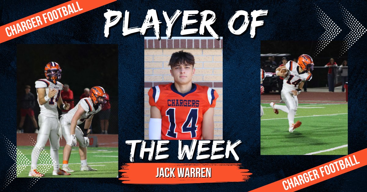 Jack Warren was selected as Varsity Offense POTW for Southmont: Jack did a great job of managing the game last night, making good decisions, good reads, and good throws, putting us in position to win the game.