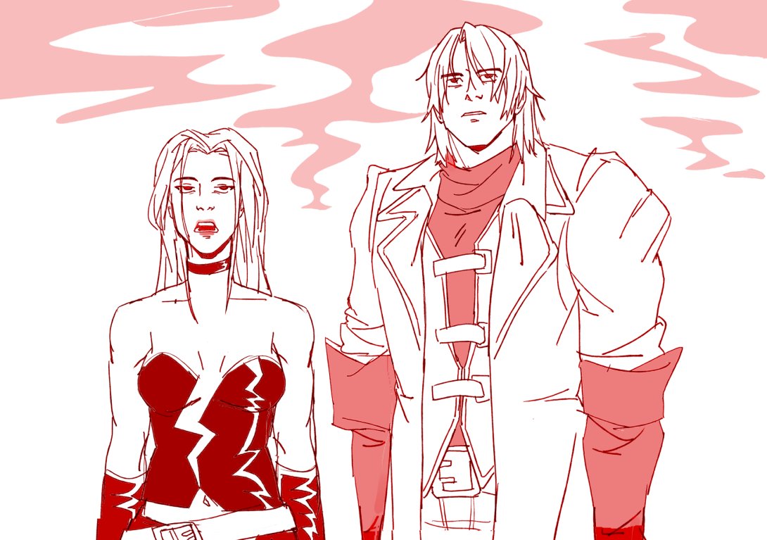 devil may cry 1 dante and trish sketch