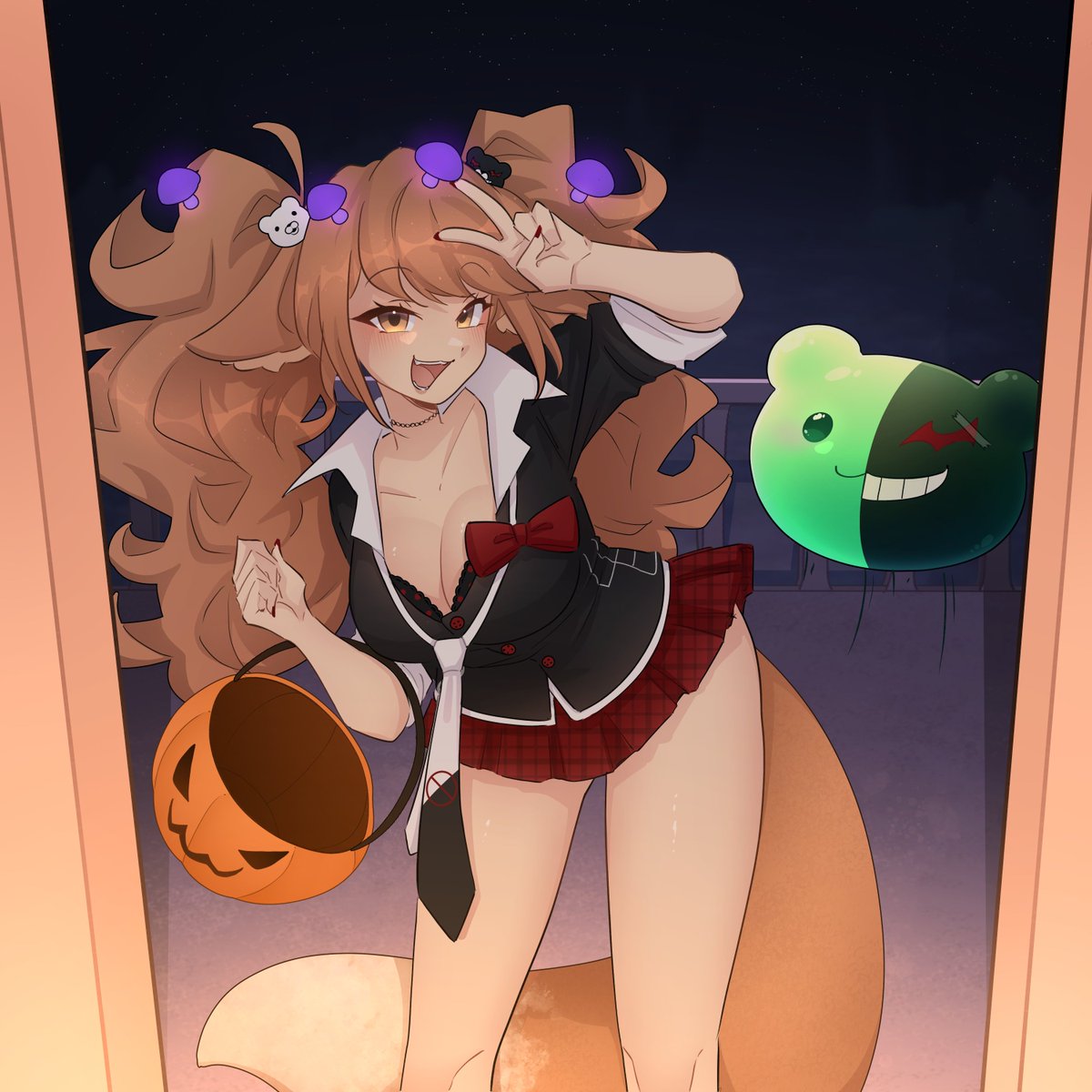NoobyWeds's tweet photo. "Both of us had to learn control our innate shape shifting just for this halloween thing we keep hearing about, can you tell who we are?"

Art by the always lovely @NoahAT_ https://t.co/VkeGujx0yh