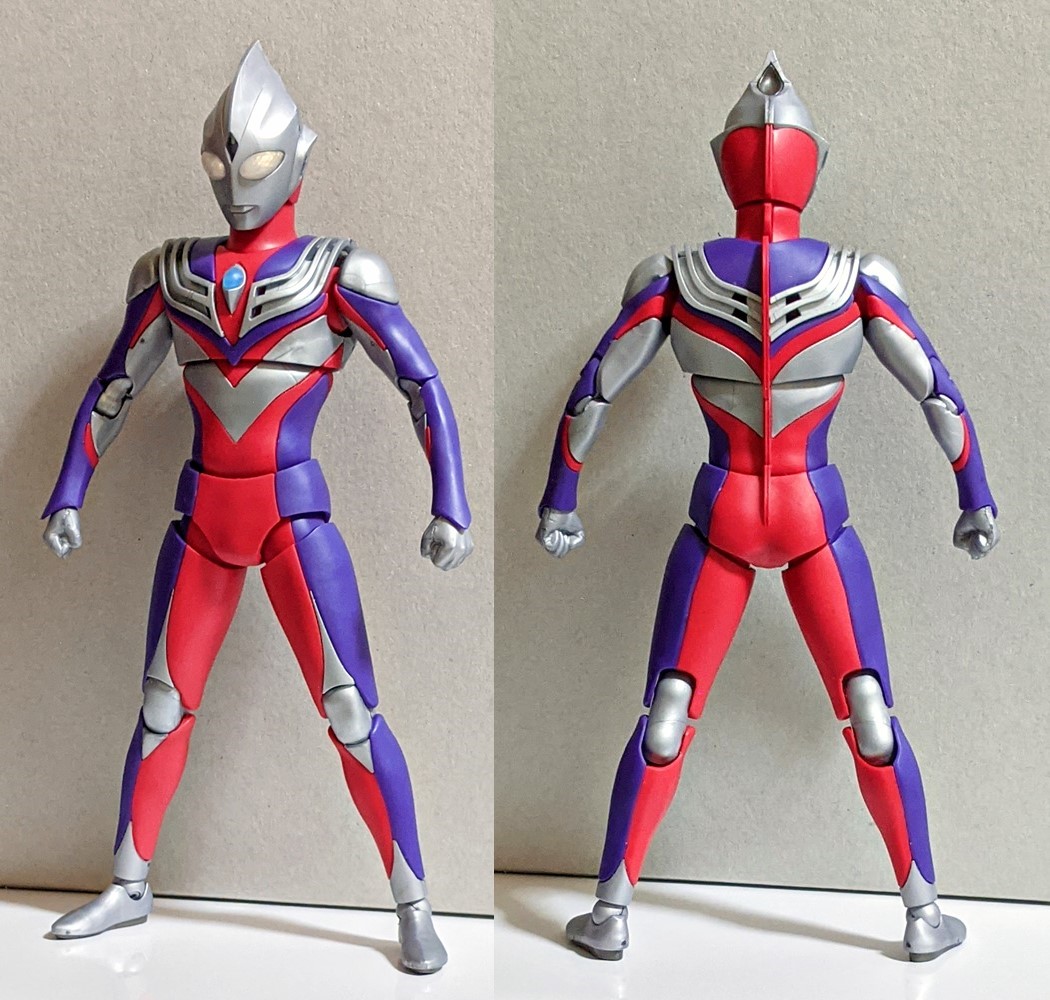 papasu67's tweet photo. フィギュアライズのティガ3
ひとまず全身組み上がり

下半身の構造は大きく動かしてもシルエットや模様が崩れにくく優秀

強いて言うなら腕がやや長めなので
腿の引き出し等で何ミリか延長した方がバランスはいいかも? https://t.co/BjFe01ll3j