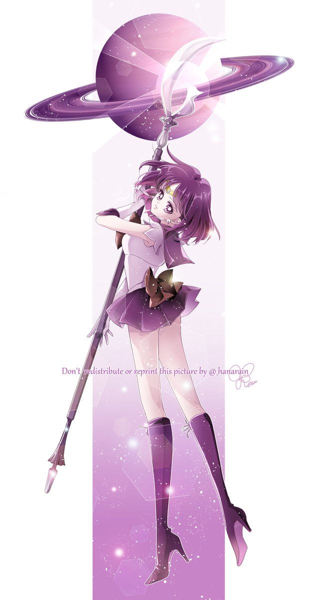 セーラーサターン ,土萠ほたる 「#このタグを見た人は黙って武器を持ったキャラを貼る サイレンスグレイブ(再掲) 」|花雨(kau)＊*誤字魔のイラスト