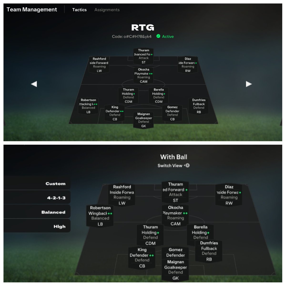 🚨 INSANE (15-0) 4213 #FC25 custom tactics 🚨 

Attacks with the broken ‘roaming’ inside forwards, creating all kinds of movement in the build up.

- DEPTH 85

code: o#C#H?8&amp;yk4