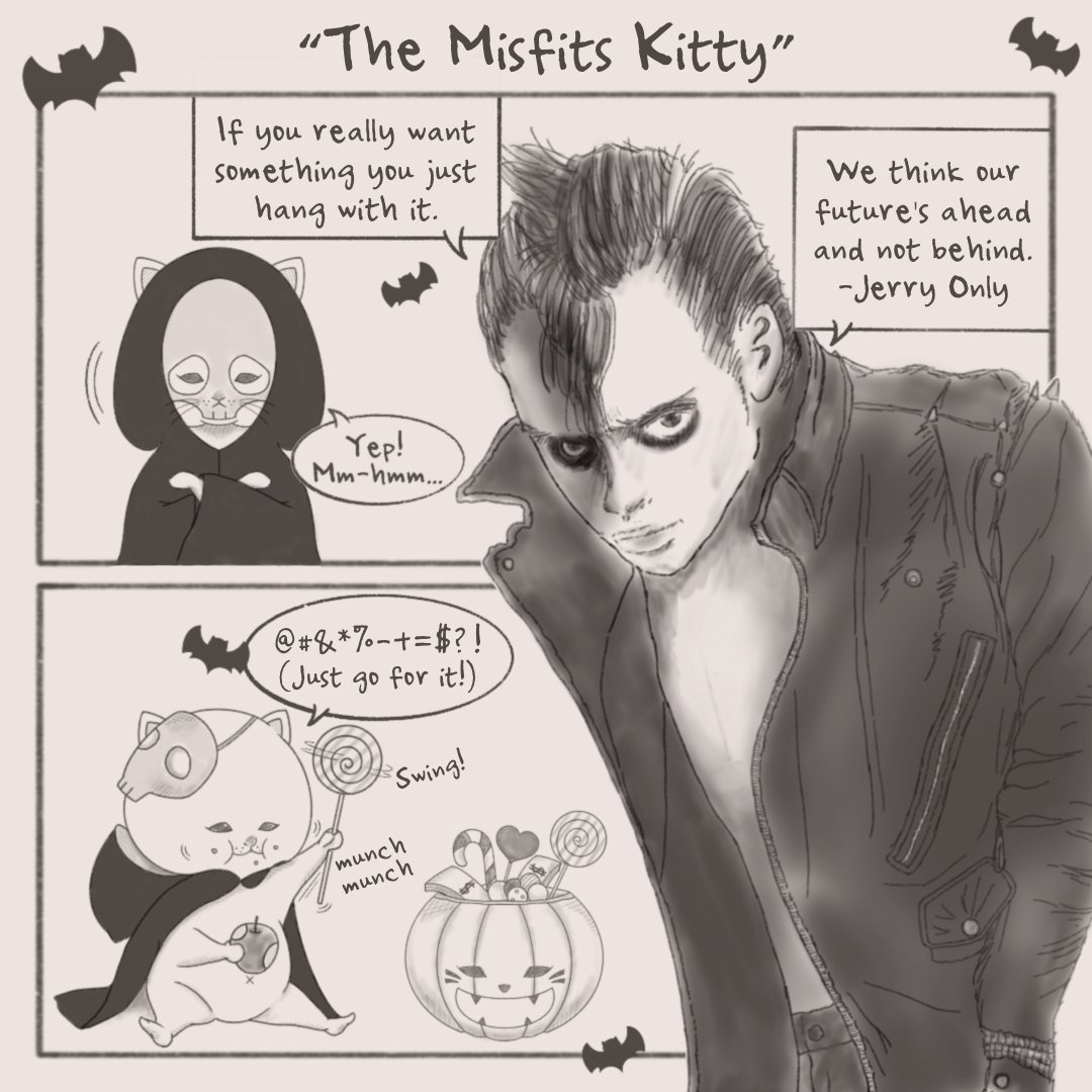 megwaish's tweet photo. The Misfits - Halloween Live 1981 https://t.co/XJySusCPsX @YouTube
私のThe Misfits愛を込めた、ねこ2コマ🐱(En)
もうすぐハロウィンなのでJerry OnlyさんのQuoteを💖
YoungなJerryさんはCute過ぎて描かずにはいられにゃい〜
#TheMisfits #Halloween #twoframecomic #ねこ2コマ https://t.co/E9wPSSppbK