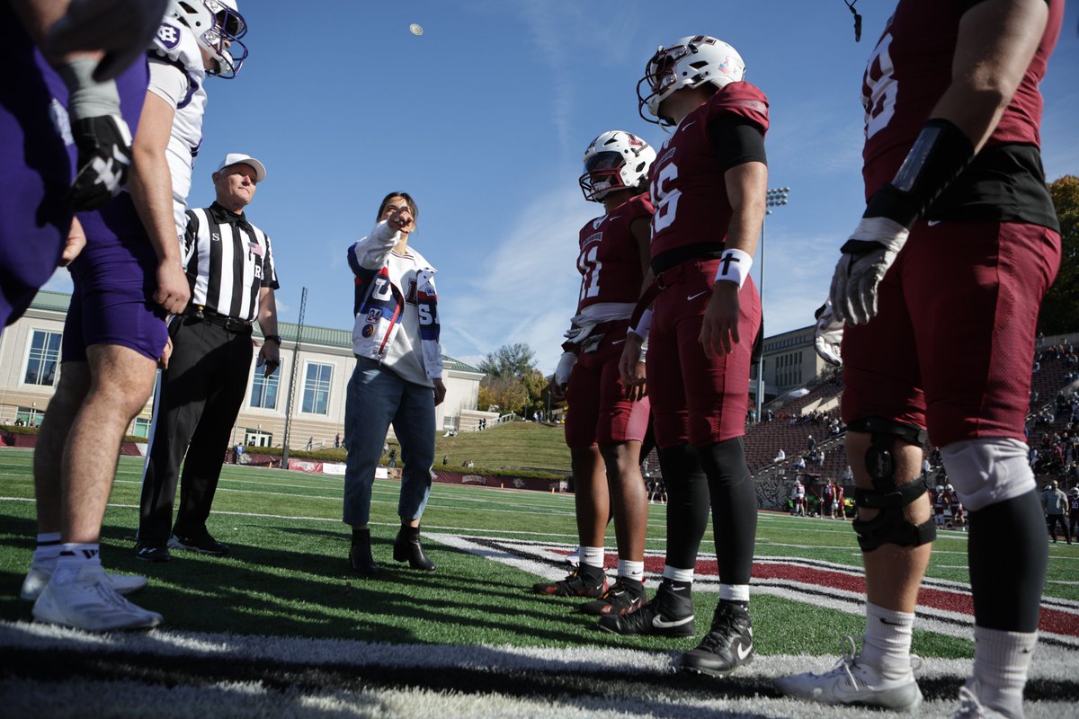 GoLeopards's tweet photo. It was an honor having Amanda Golini (Magadan) '17 back on College Hill to do the official coin toss at yesterday’s  homecoming &amp; family weekend football game. 🏈 💪
Olympians are made here! 🇺🇸 🐆

#RollPards #ClimbTheHill https://t.co/kgBXDsMWao