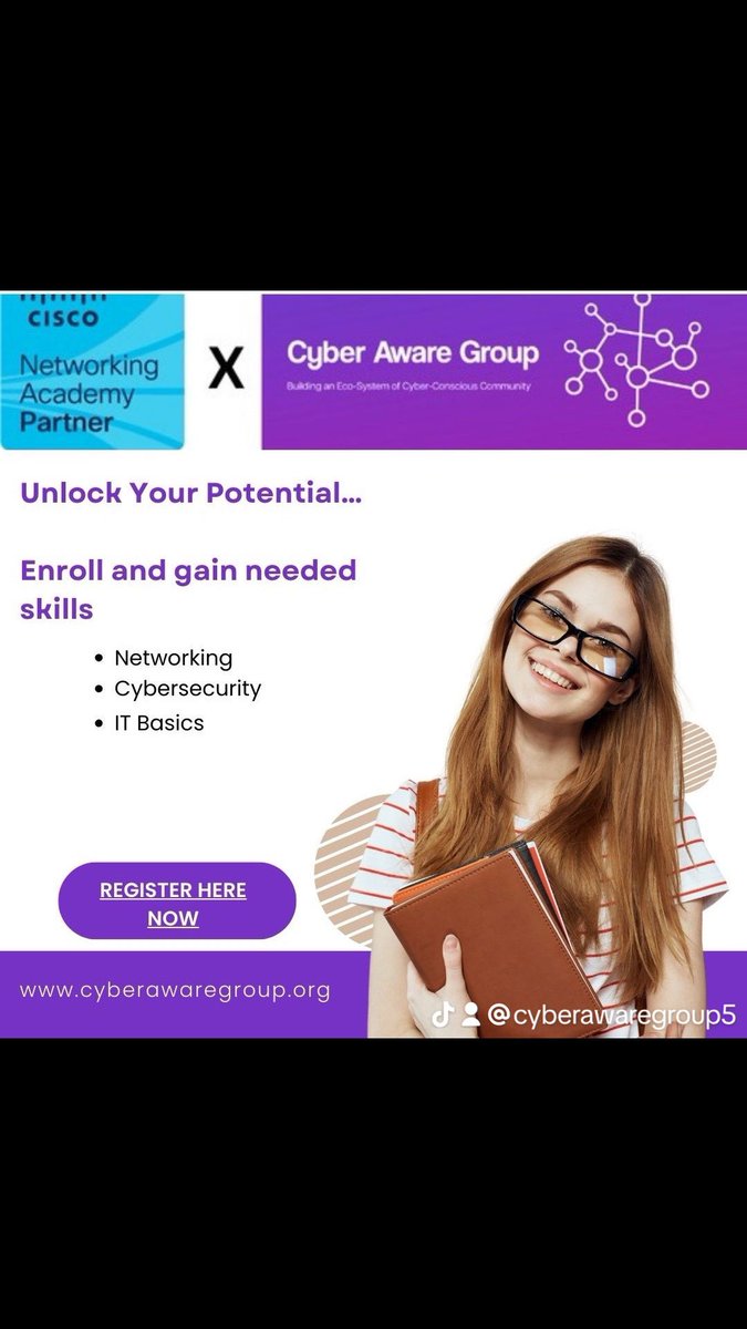 Cyber Awareness Group (@cyberawaregroup) on Twitter photo Final Call <a href="/CyberAwareGroup/">Cyber Awareness Group</a> and <a href="/CiscoNetAcad/">Networking Academy</a> Training in IT Basics, Networking, and Cybersecurity. This is an Instructor blended training where you earn recognized badges for suitable roles! The program runs for 13 weeks with practical and Labs simulations to demonstrate skills Final Call <a href="/CyberAwareGroup/">Cyber Awareness Group</a> and <a href="/CiscoNetAcad/">Networking Academy</a> Training in IT Basics, Networking, and Cybersecurity. This is an Instructor blended training where you earn recognized badges for suitable roles! The program runs for 13 weeks with practical and Labs simulations to demonstrate skills