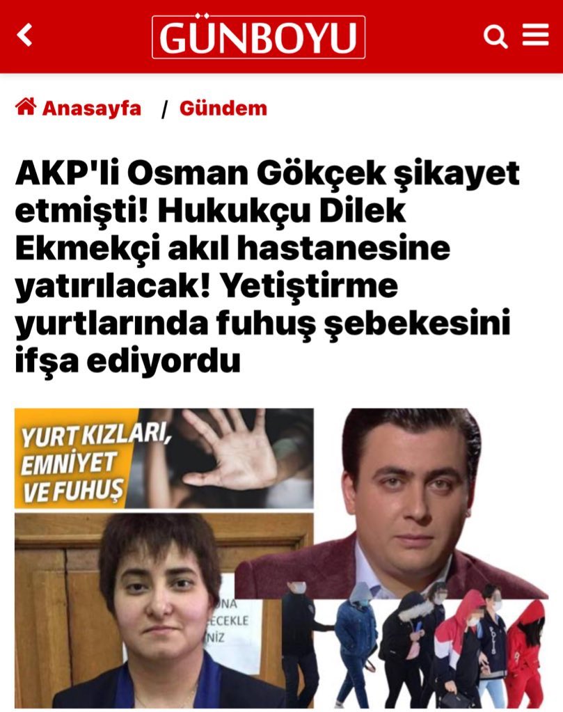 Dilek Ekmekçi devletin yetiştirme yurtlarındaki fuhuş şebekesini araştırıyor. Osman Gökçek rahatsız olup şikayet ediyor. Uyduracak suç bulamadıkları için Dilek Ekmekçi’yi akıl hastanesine atıyorlar..

Peki Neden?
Pzvnk misin <a href="/OsmanGokcek_/">Osman Gökçek</a> ?